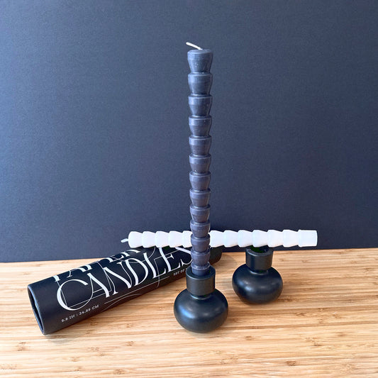 Black & White Taper Candles Set of 4 - Home Works