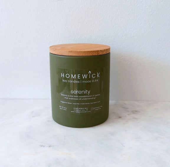 HomeWick 12oz Soy Candle - Serenity - Home Works