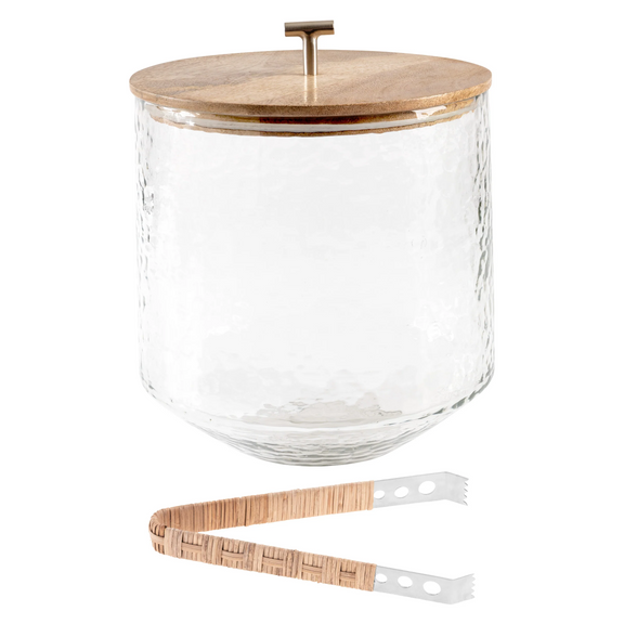 Ice Bucket with Raffia Tongs - Home Works