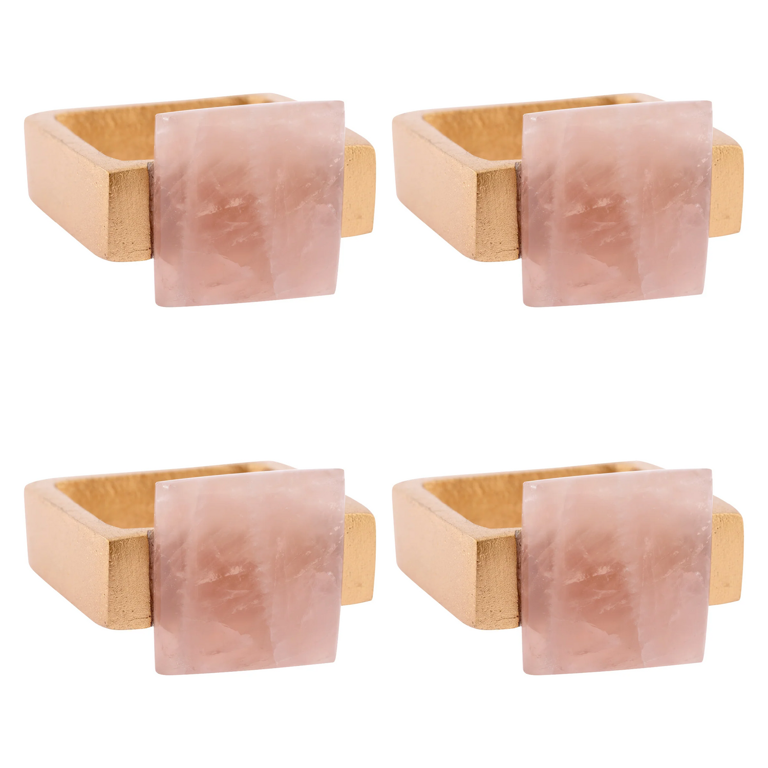 Rose Quartz Napkin Ring Set of 4 - Home Works