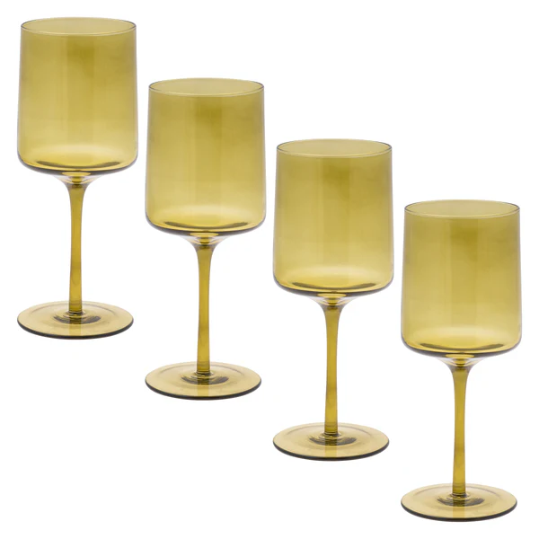 Olive Wine Glasses Set of 4 - Home Works