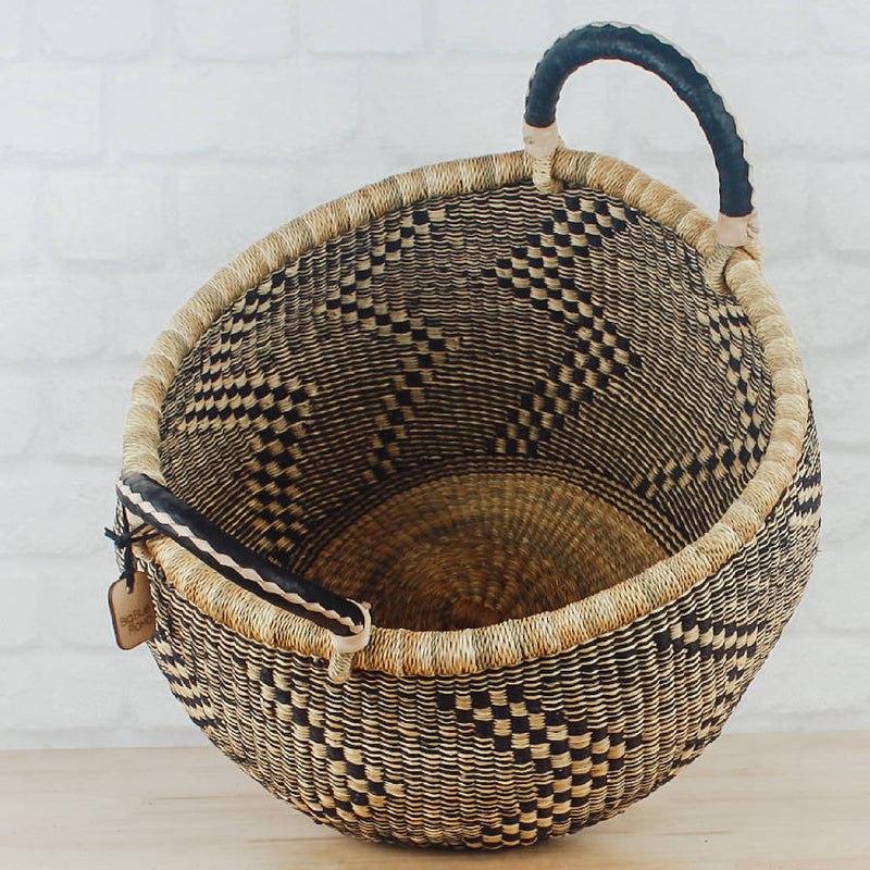 Bolga Baskets - Large Round Two Handle Natural Palette - Home Works