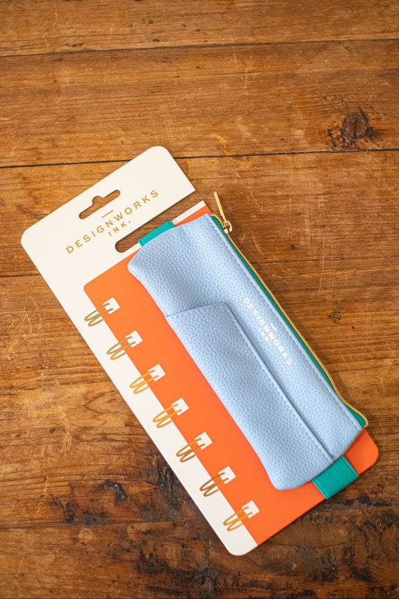Vegan Leather Pouch Blu/Grn - Home Works