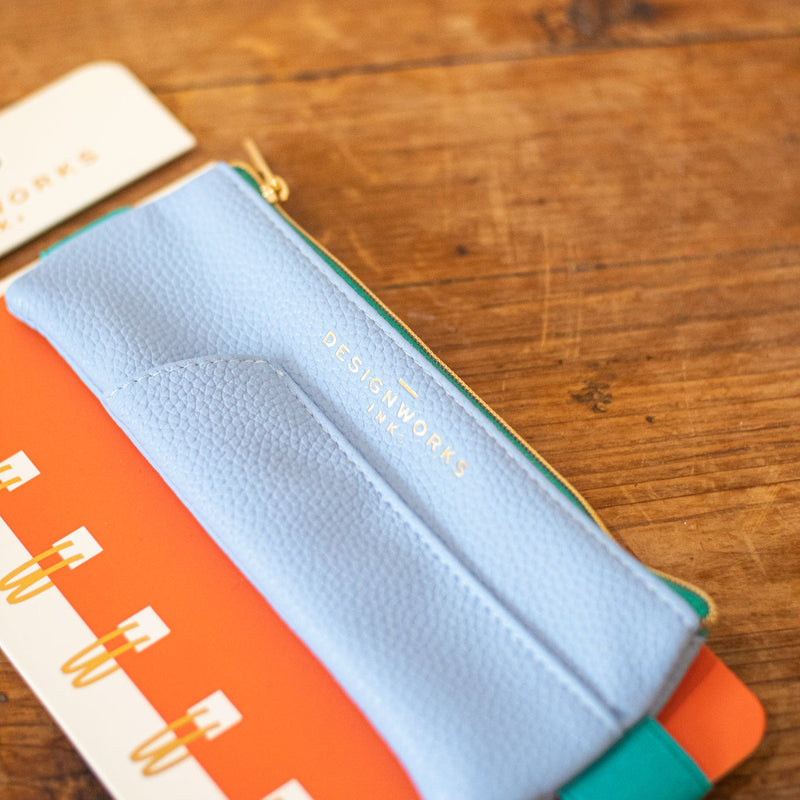 Vegan Leather Pouch Blu/Grn - Home Works