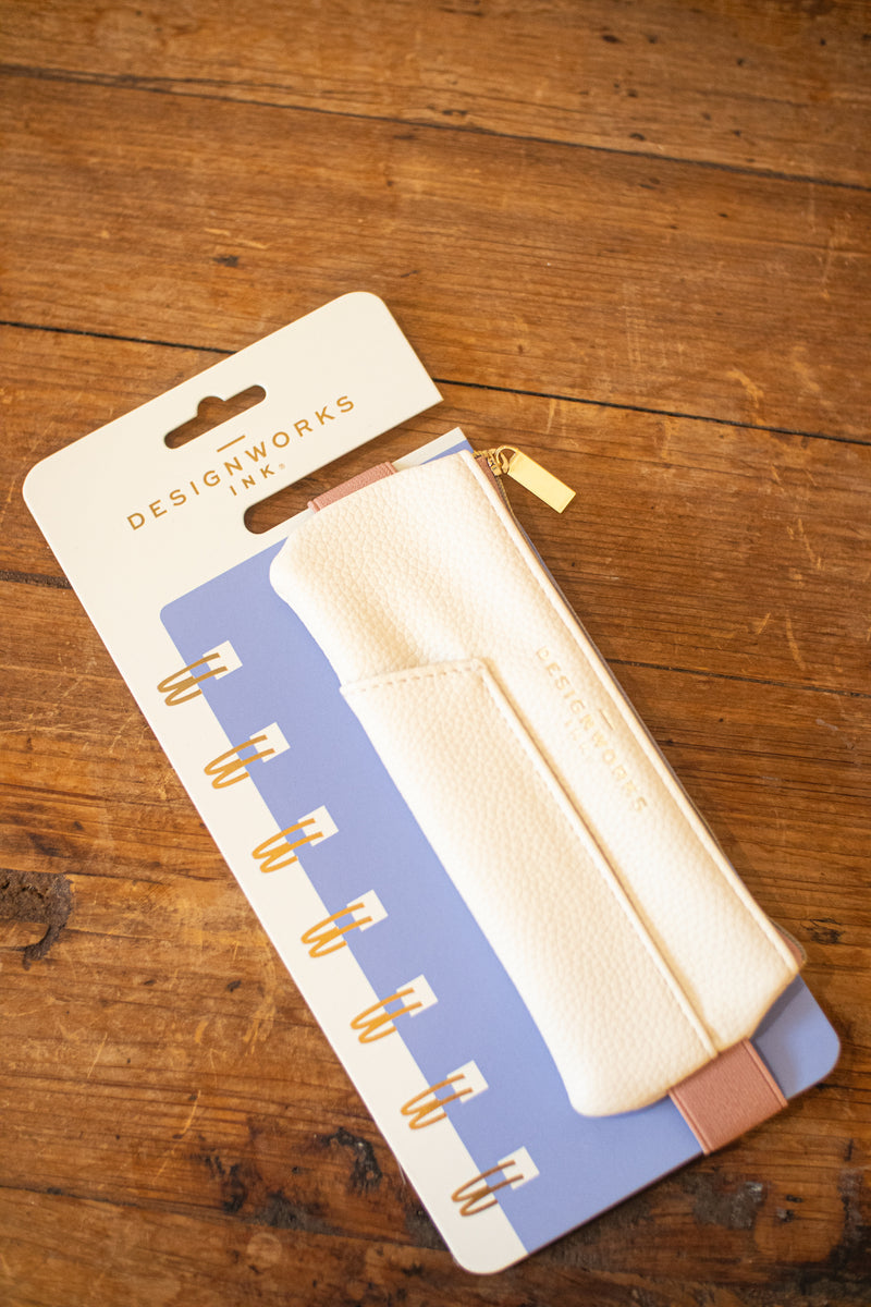 Vegan Leathr Pouch Crm/Taup - Home Works