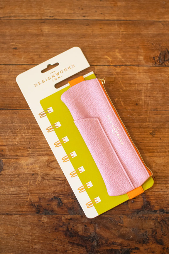 Vegan Leathr Pouch Pnk/Orng - Home Works