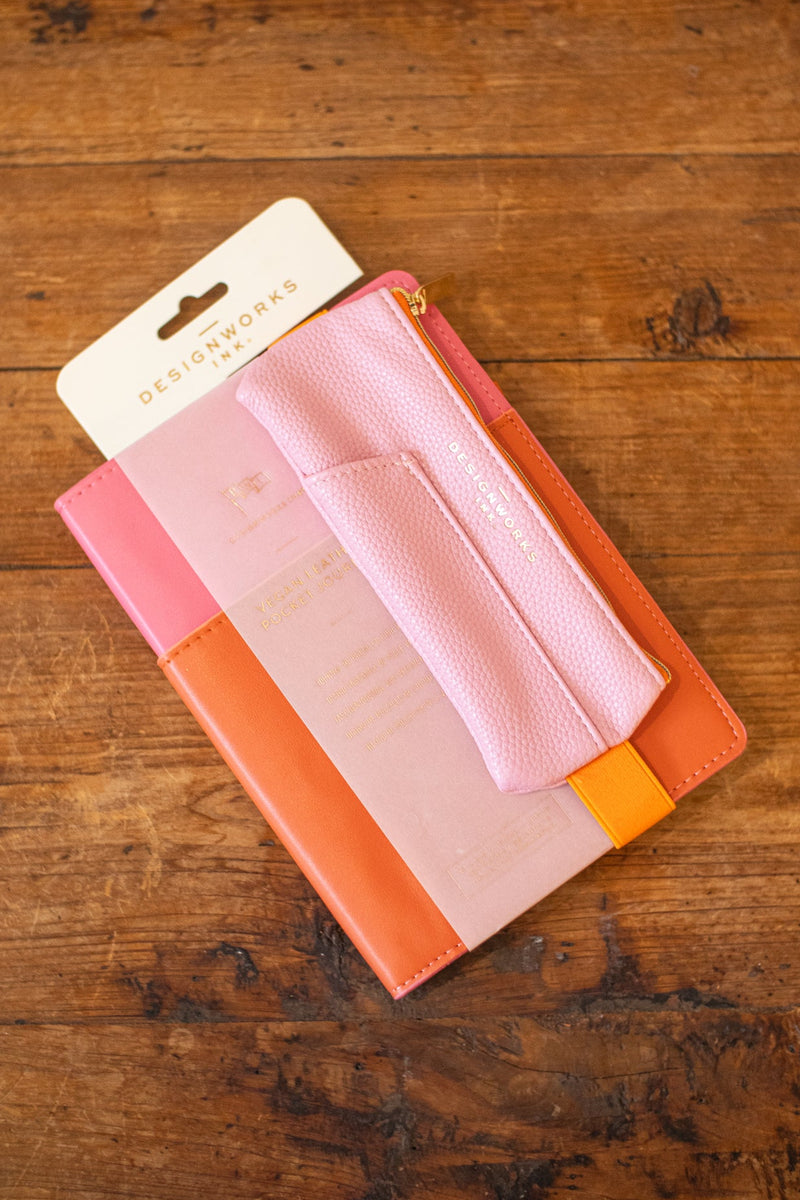 Vegan Leathr Pouch Pnk/Orng - Home Works