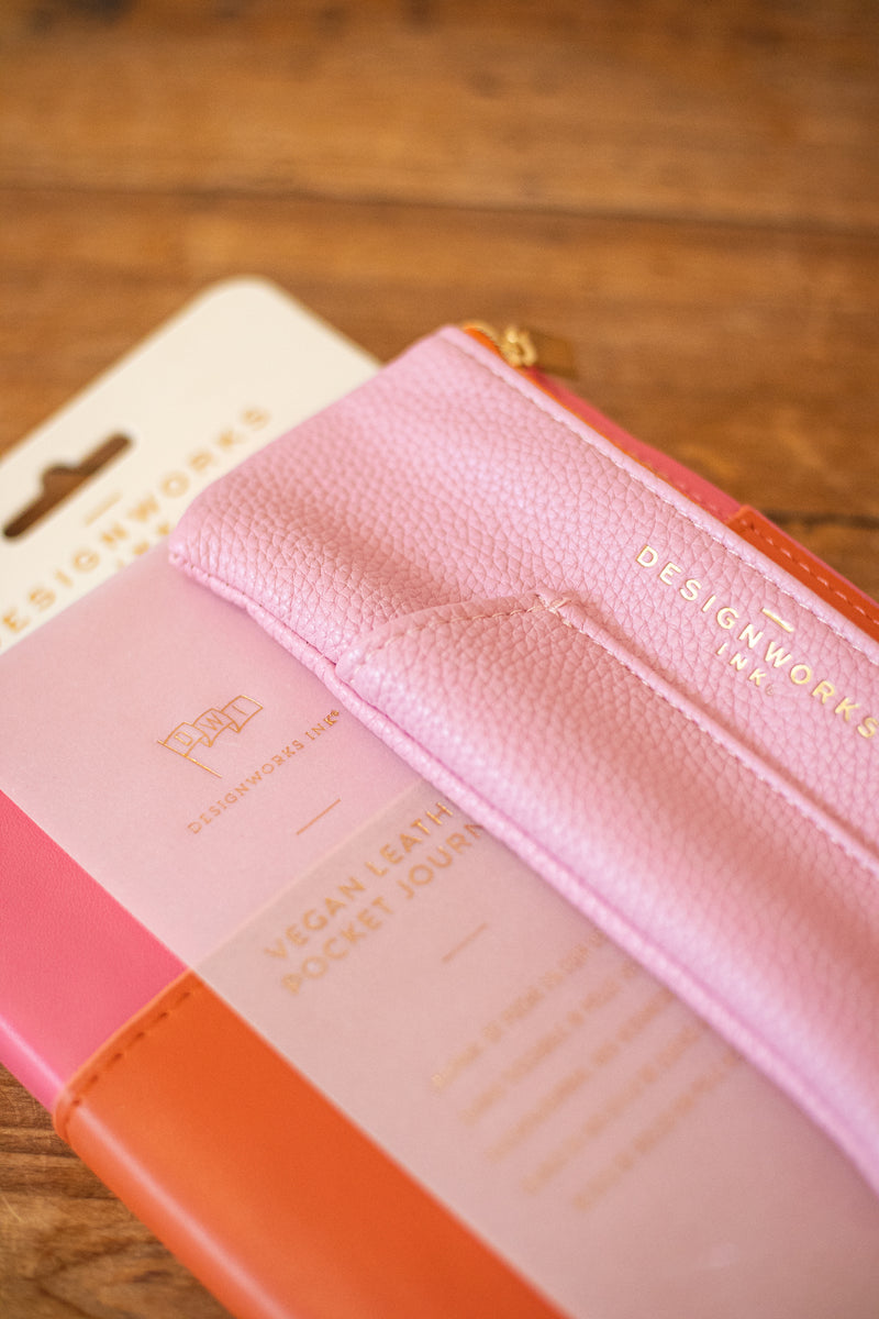 Vegan Leathr Pouch Pnk/Orng - Home Works