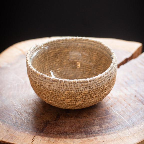 Grey Woven Seagrass Bowl - Home Works