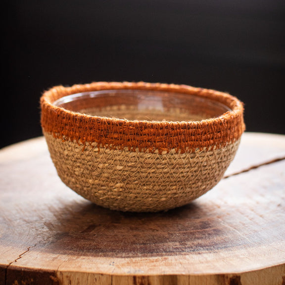 Rust Woven Seagrass Bowl - Home Works