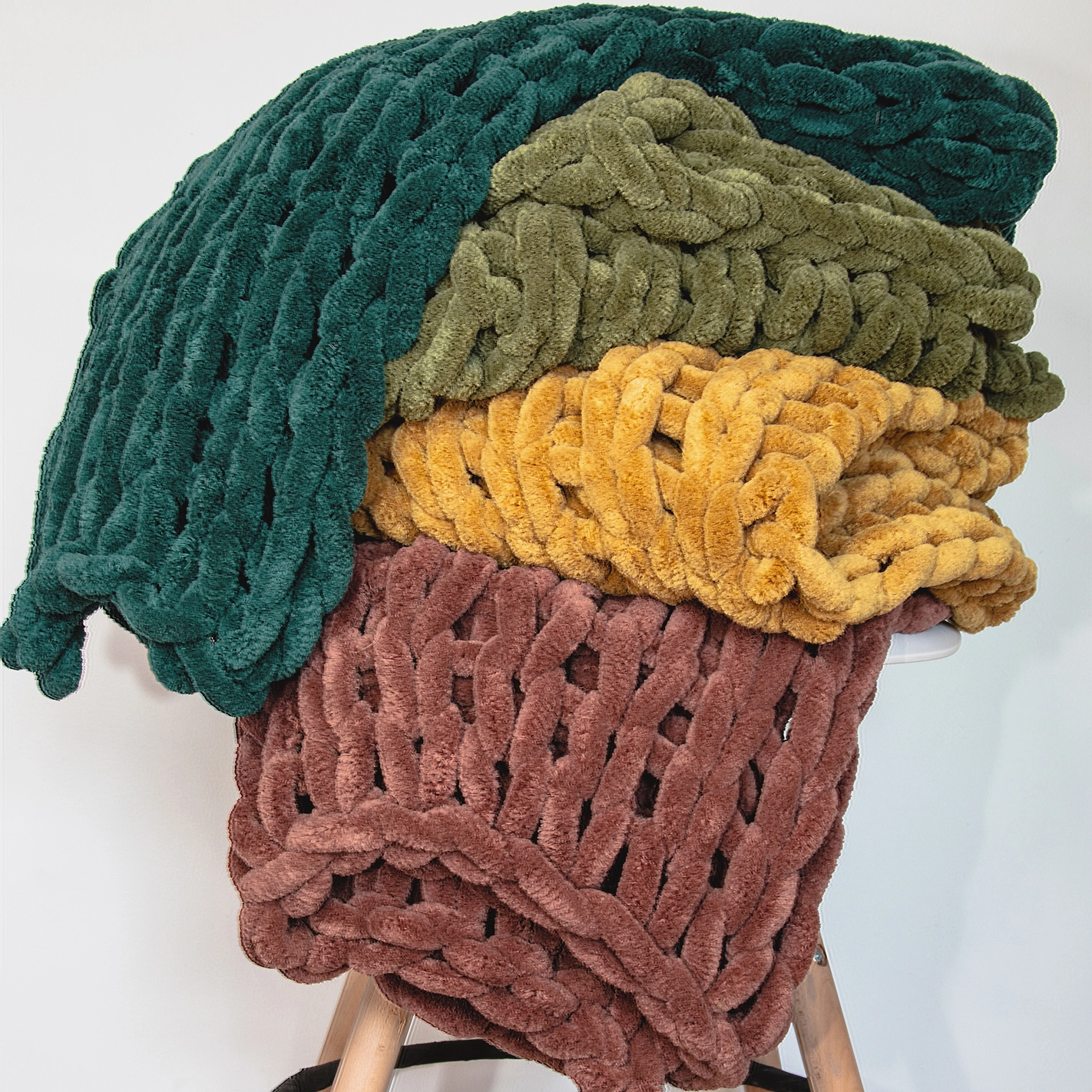 Chenille Chunky Knit Throws - Home Works