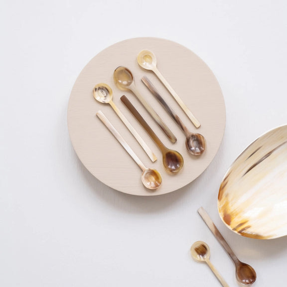 Horn Condiment Spoon Pair - Home Works