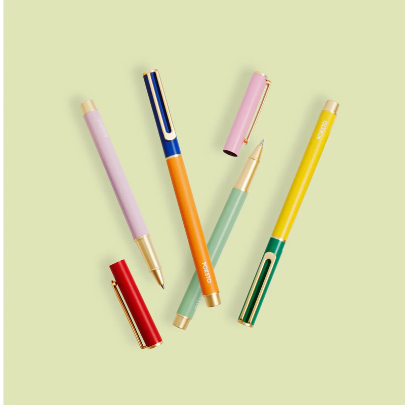 Colorblock Cap Pens Set of 4 - Home Works