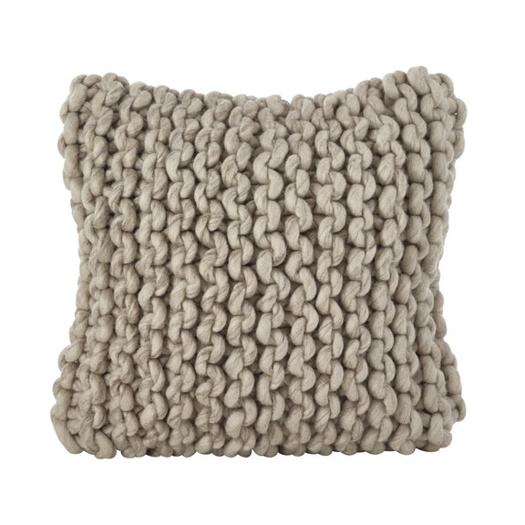 Chunky Cable Knit Wool Pillow Fog - Home Works