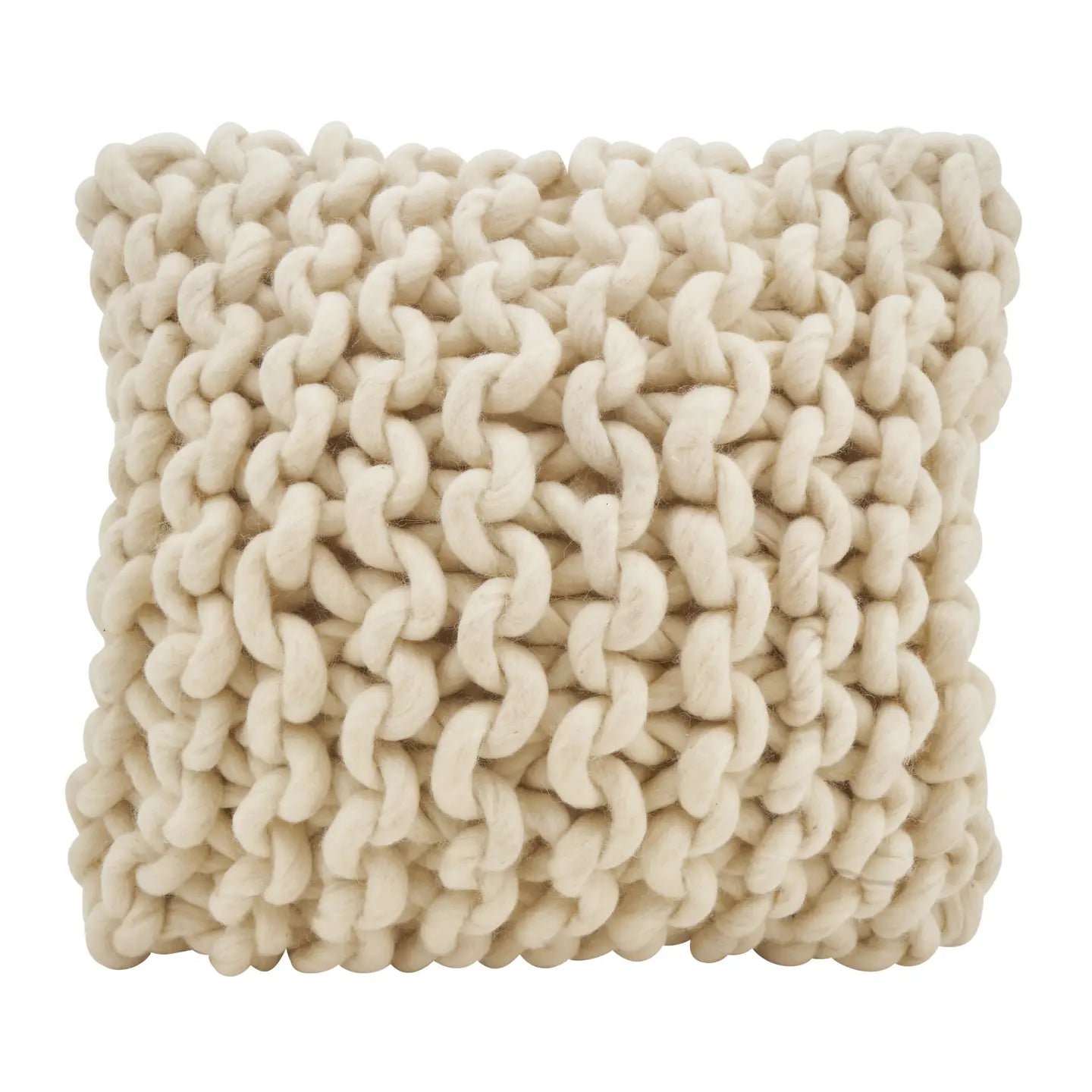 Chunky Cable Knit Wool Pillow - Home Works