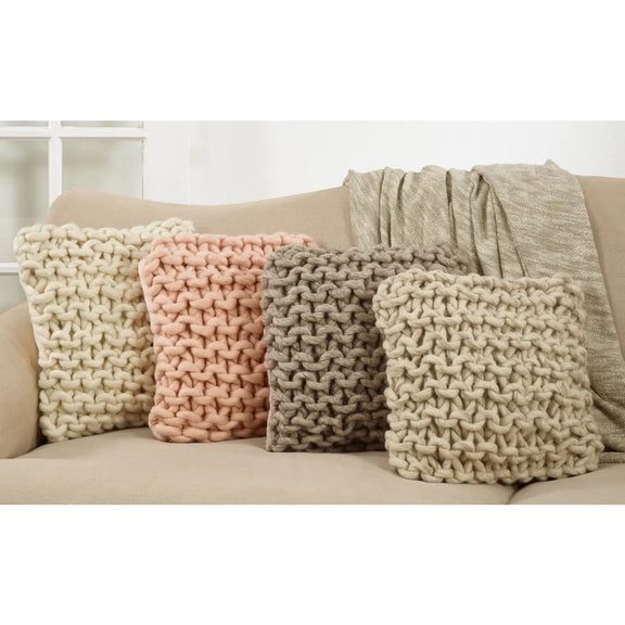 Chunky Cable Knit Wool Pillow - Home Works