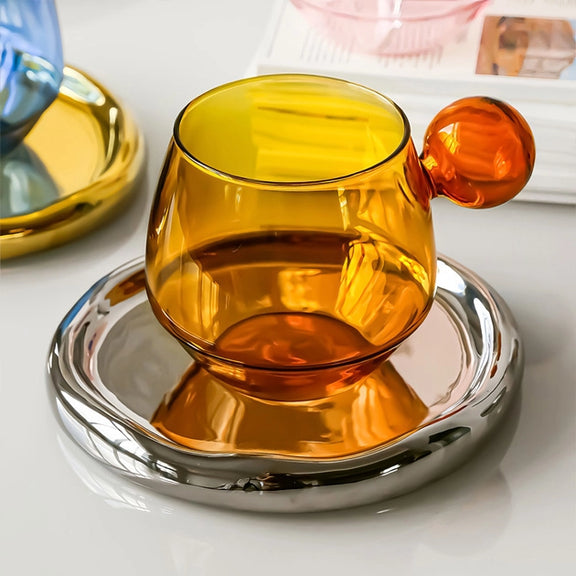 "Lollipop" Glass Mug Amber - Home Works