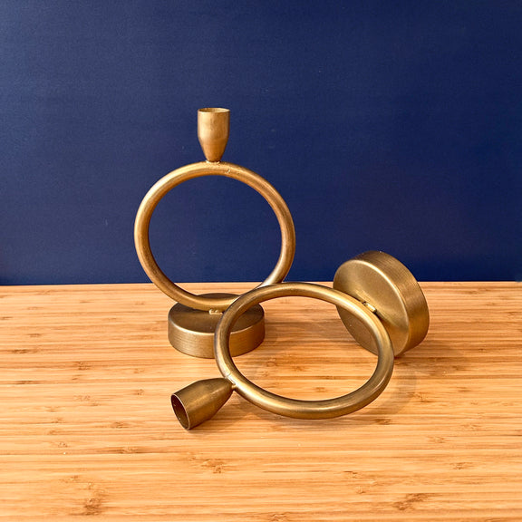 Brass Finish Donut Candle Holder - Large - Home Works
