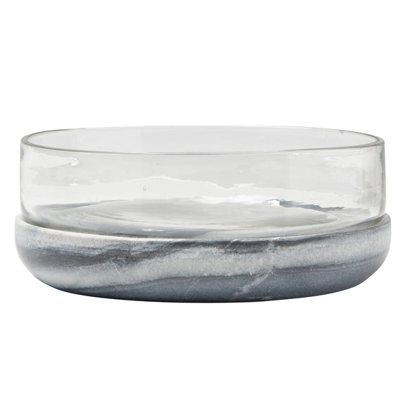 Grey Marble and Glass Bowl - Home Works