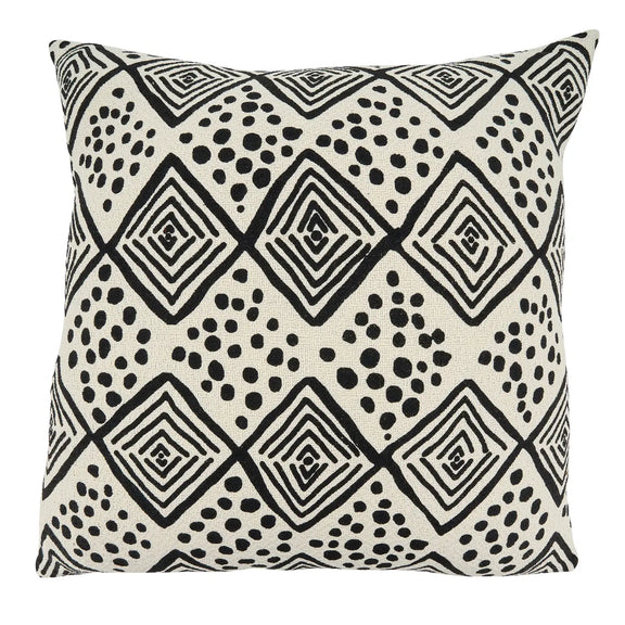 Throw Pillow with Mudcloth Design - Home Works