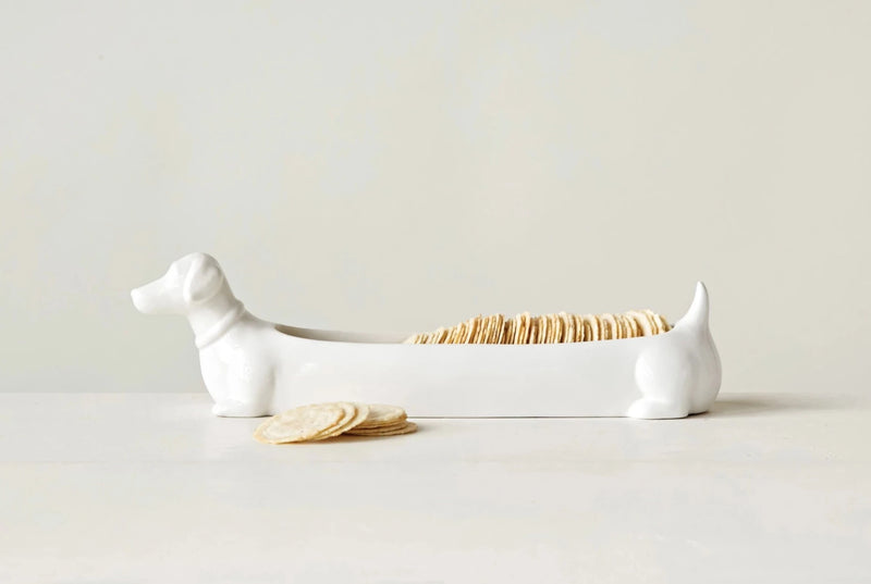 Ceramic Dachshund Cracker Dish - Home Works