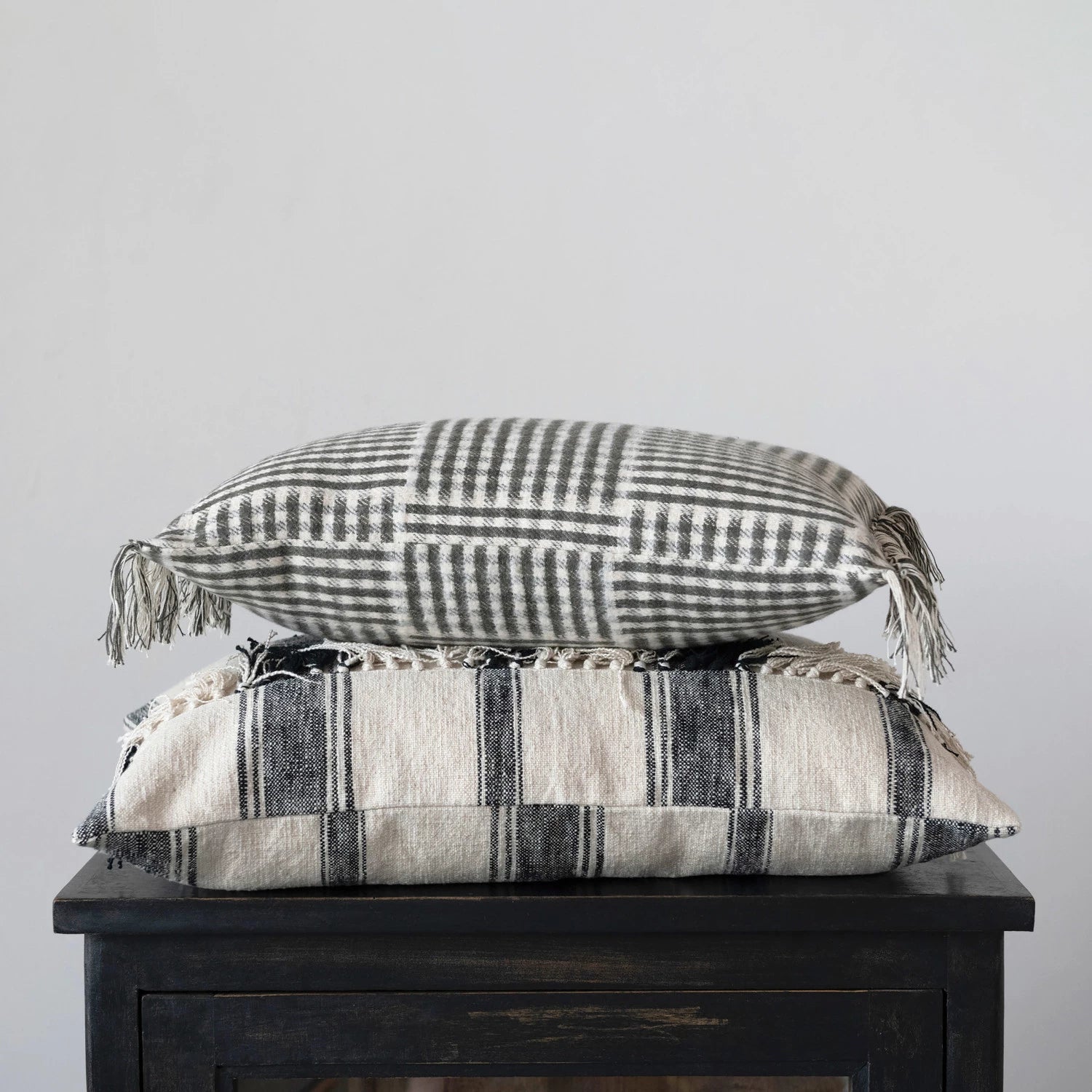 Woven Cotton Lumbar Pillow & Fringe - Home Works