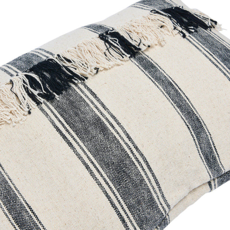 Woven Cotton Lumbar Pillow & Fringe - Home Works