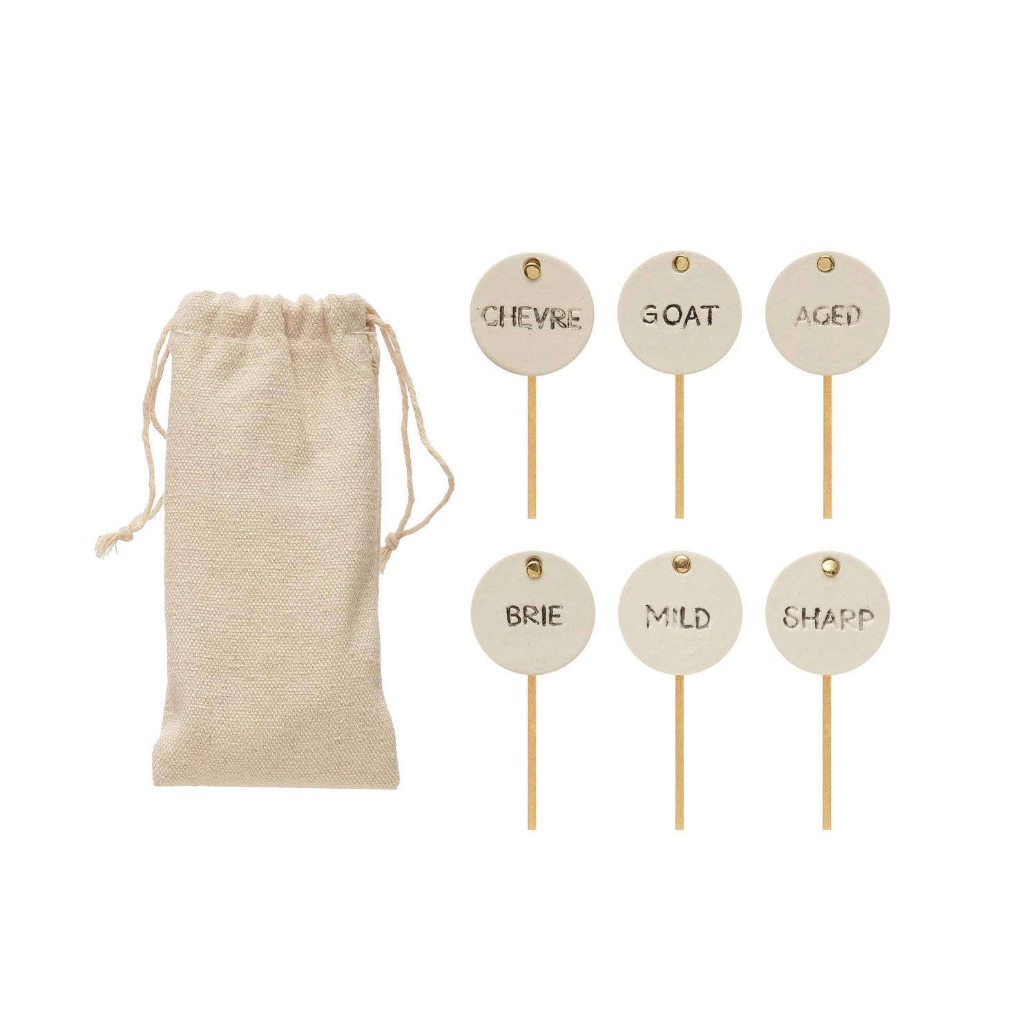 Stoneware Cheese Markers Set - Home Works