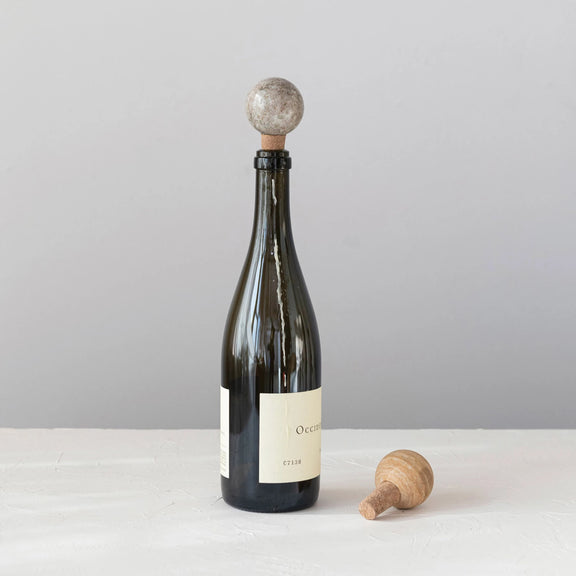 Marble & Cork Bottle Stopper - Home Works