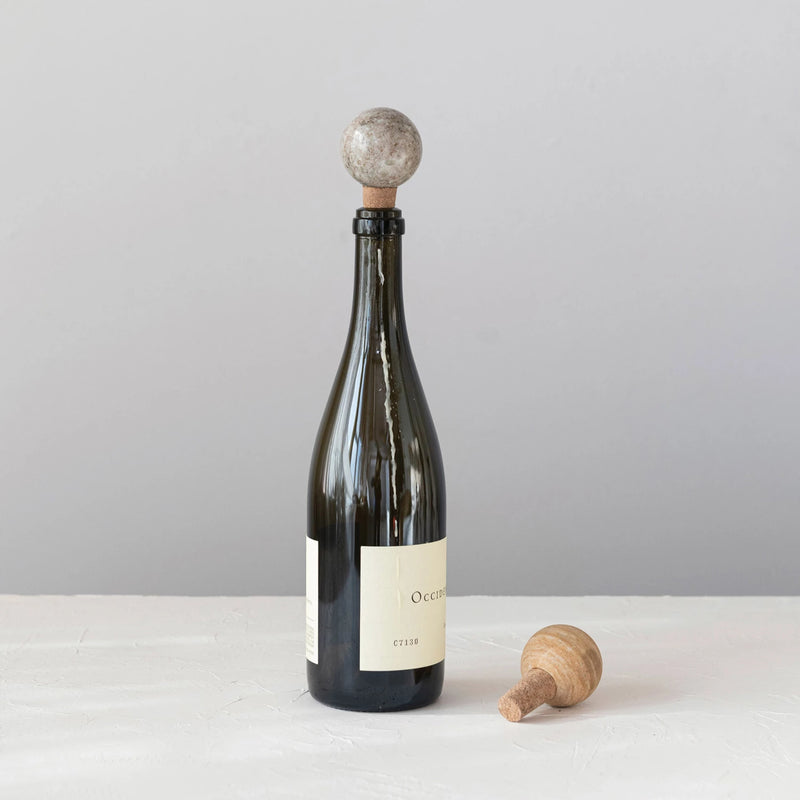 Marble & Cork Bottle Stopper - Home Works