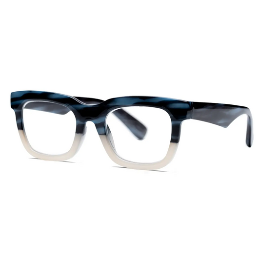 Blue Light Reading Glasses in Midnight Blue & Ivory - Home Works