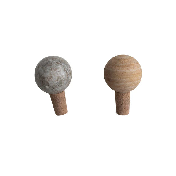 Marble & Cork Bottle Stopper - Home Works