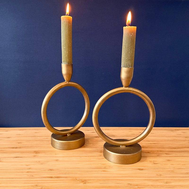 Brass Finish Donut Candle Holder - Large - Home Works
