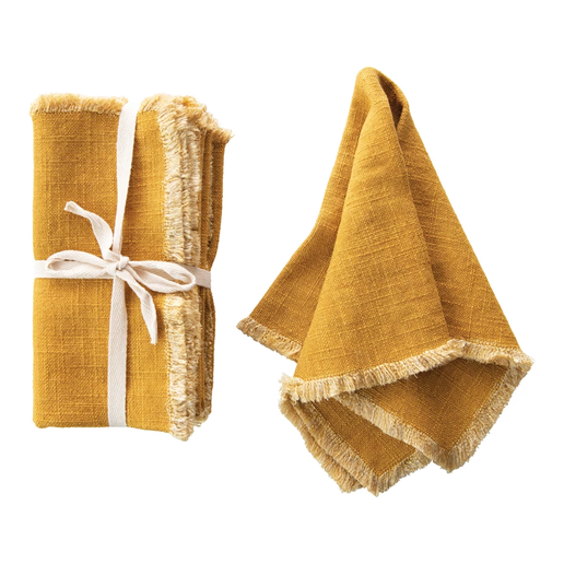 Linen Napkins Mustard Set of 4 - Home Works