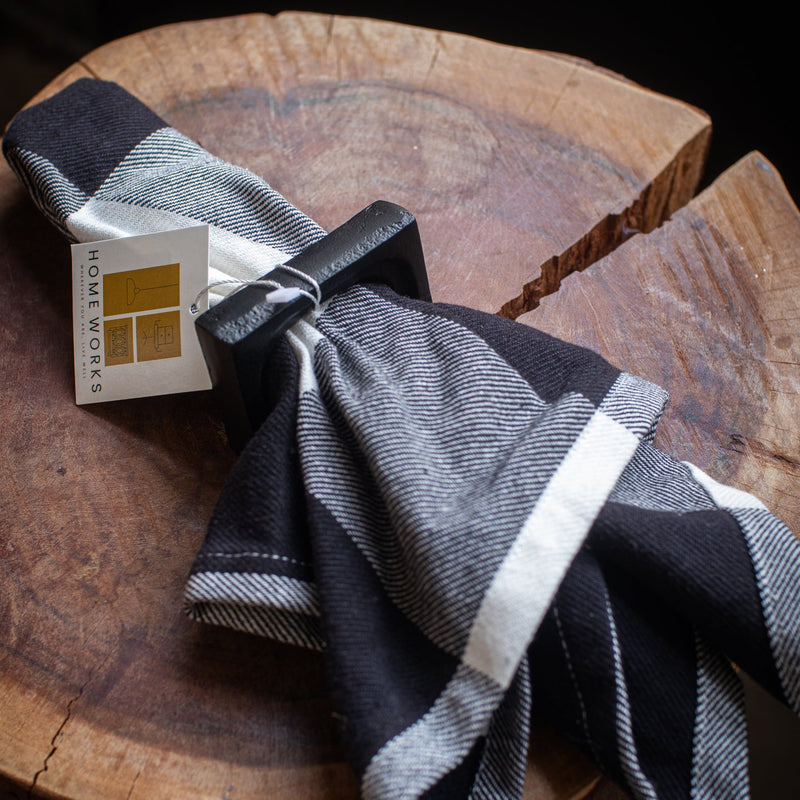 Black Plaid Napkin - Home Works