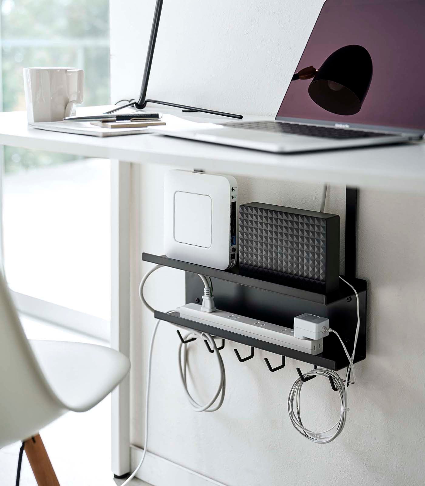 Under-Desk Cable & Router Storage Rack - Steel - Home Works